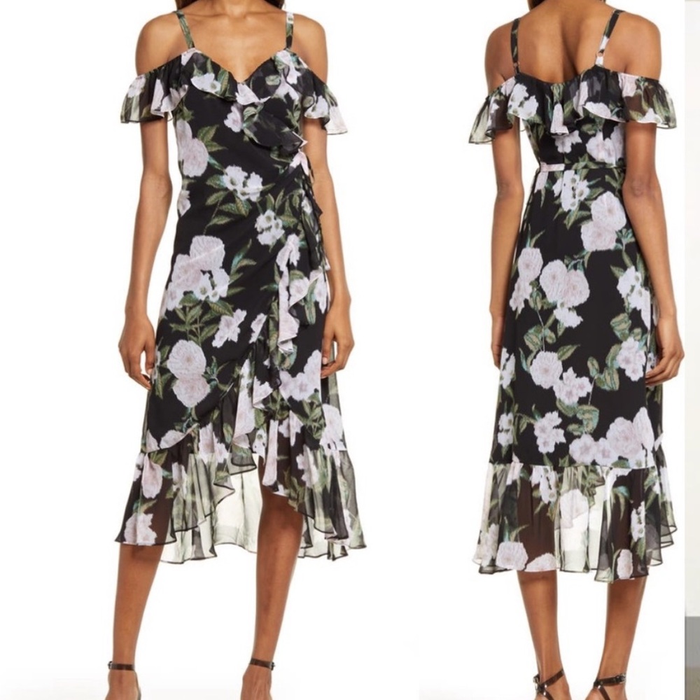 Carolee Floral Black Dress